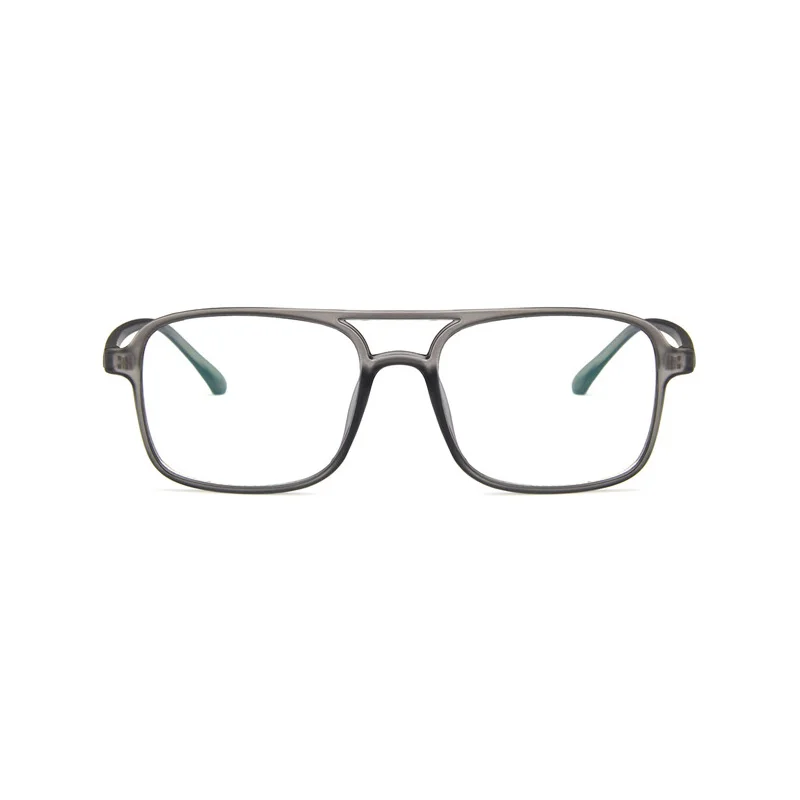 SHONEMES Square Glasses Frame Men Retro Double Bridge Eyeglasses Black Grey Brown for Male