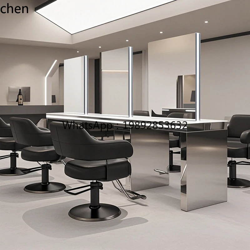 YFY Barber Shop Mirror Hair Salon High-end Hair Perming and Dyeing Table Fashion Hair Cutting Mirror Table 3