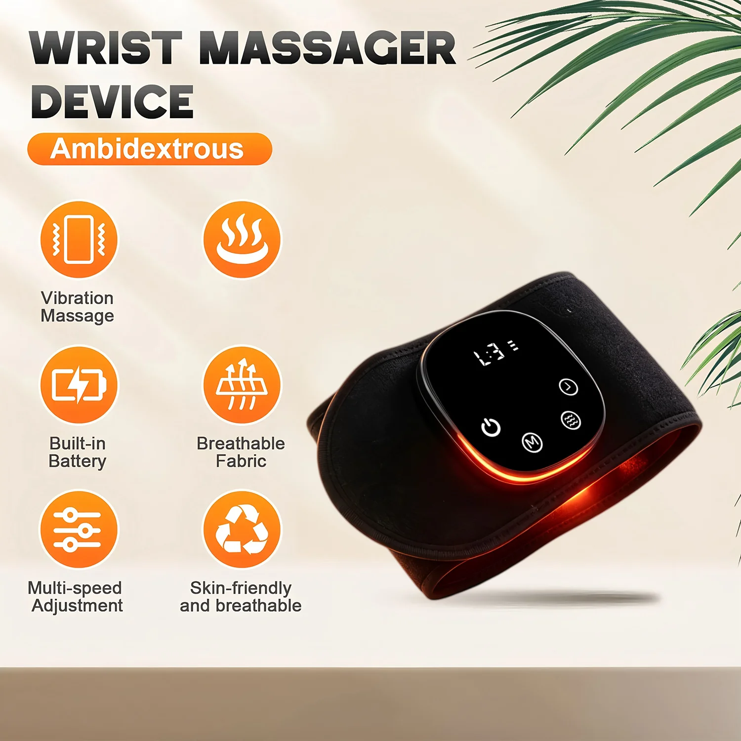Electric Heated Wrist Brace Adjustable Hot Compress Vibration Massage Hand Wrist Foot Ankle Guard Band Carpal Wrap Support Brace