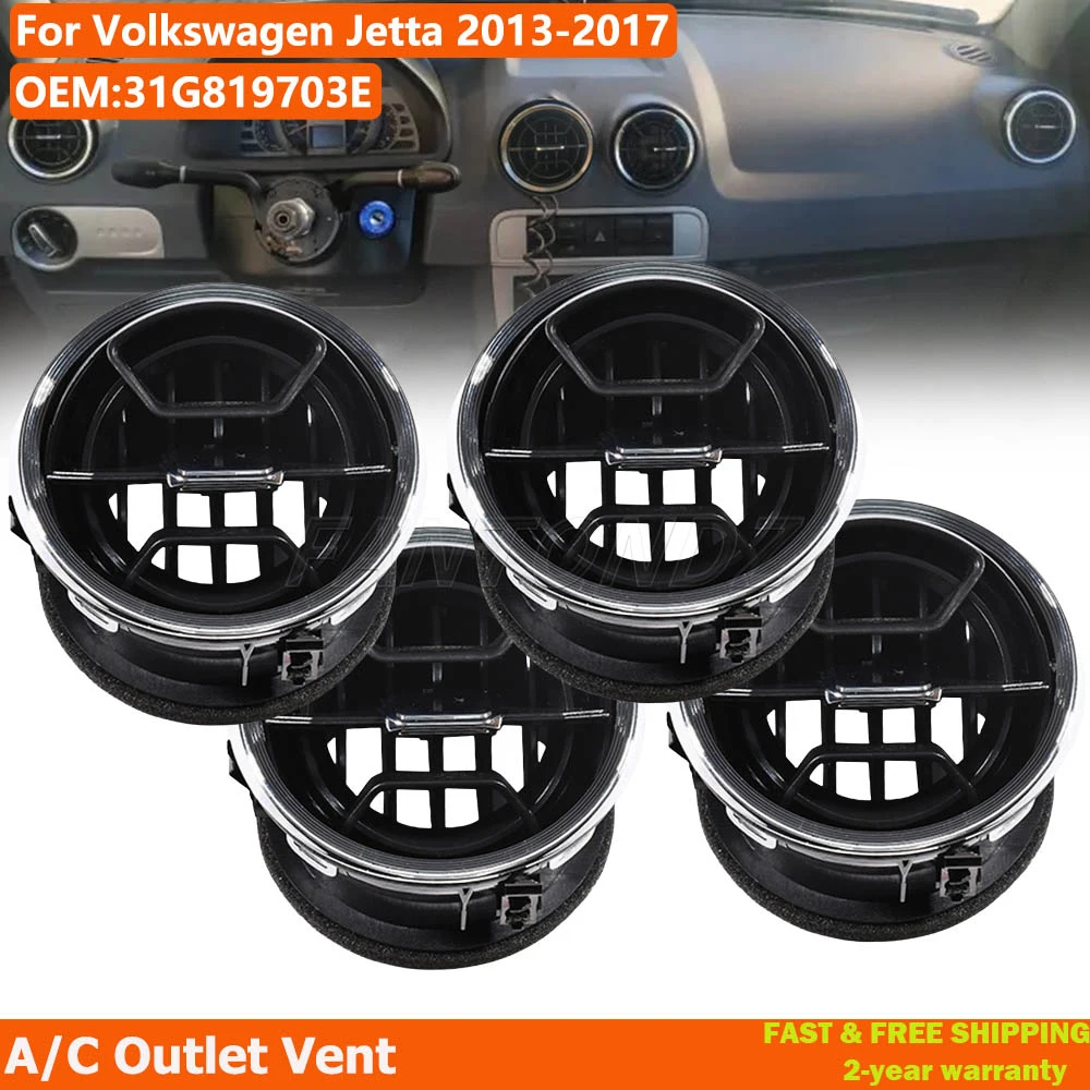 4 PCS Air A/C Outlet Vent Conditioning Deflector Vent For Volkswagen VW Jetta 2013 2014 2015 2016 2017 31G819703E 31G 819 703E