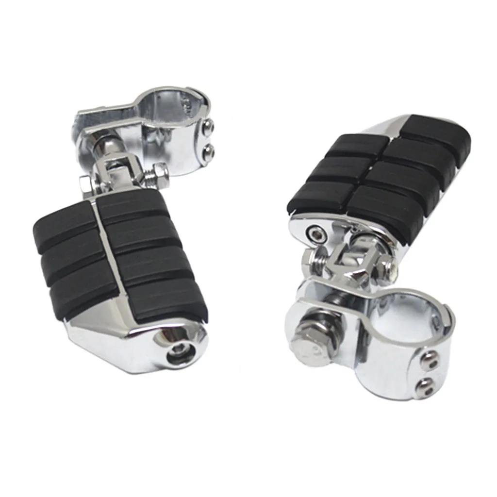 SLGJMP Motorcycle Pedals Adjustable Road Foot Pedals 1 1/4inch 32Mm Engine Guard Mounting Clamps for