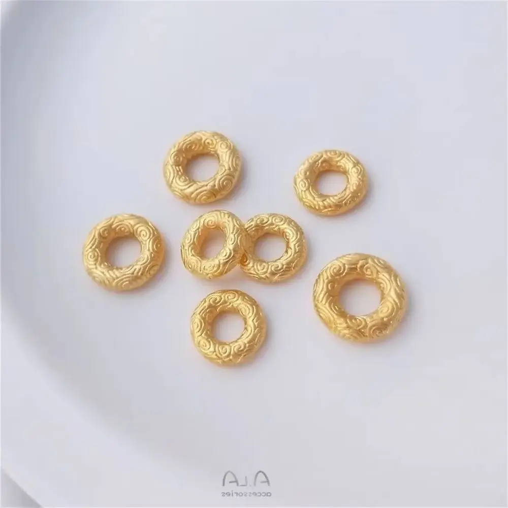 Gold Placer Palindrome Dry Kun Circle Handmade Ring Diy Braided Hand Rope Bracelet Clasp Connecting Ring Concentric Ring K047