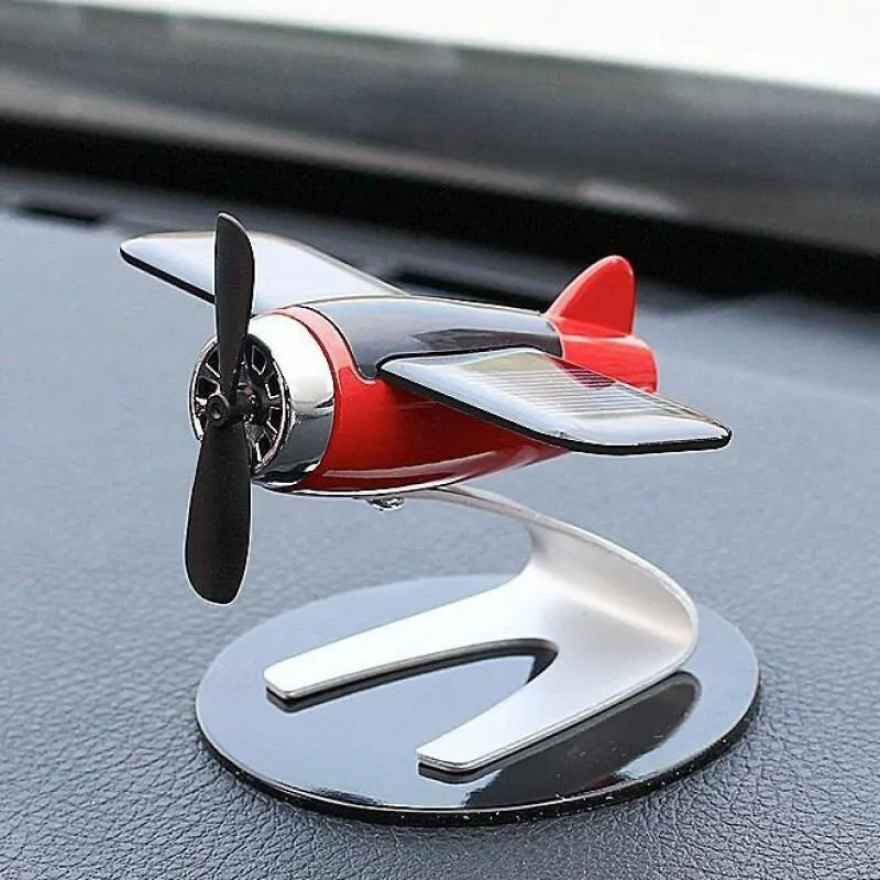 Solar Airplane Creative Men\'s Car Decoration Car Interior Accessories Desktop Ornament Gift For Woman, Man, Car Enthusiast