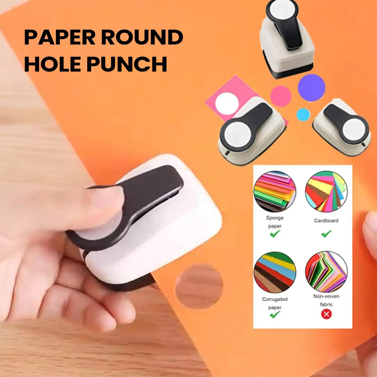 Craft Hole Punch Hole Round Embossing Cutter Crafts Shape Cutters for Scrapbook Greeting Cards Business School Classroom Office