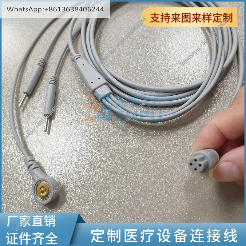 

1pc Suitable for S4 to lea-d wire Electrical stimulation connecting wire 2 pins 1 buckle Biofeedback instrument
