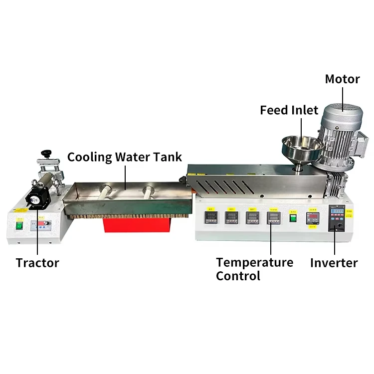 750W High Torque Single Screw Extruder with PID Temp Control & Cooling Water Tan