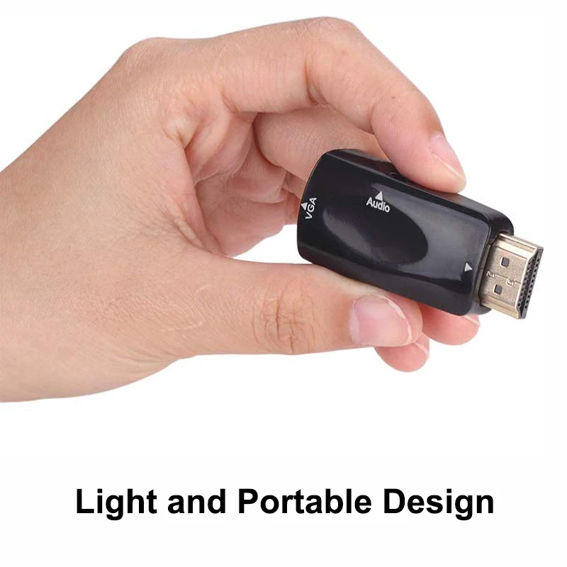 HDMI-compatible to VGA Adapter Male To Famale HD 1080P Audio Cable Converter For PC Laptop TV Box Computer Display Projector