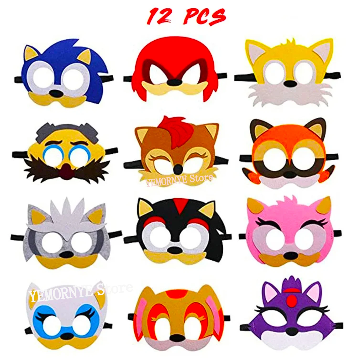 1 set Sonic Mask Party Decoration Set Cartoon Birthday Gifts  Halloween Cool Acessórios Ornamento Children Supplies Toys