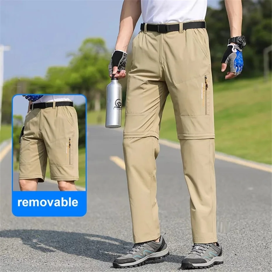 

Detachable Pants Men Outdoors Pants Plus Size 7XL Fashion Causal Removable Short Pants Male Big Size 7XL khaki pants