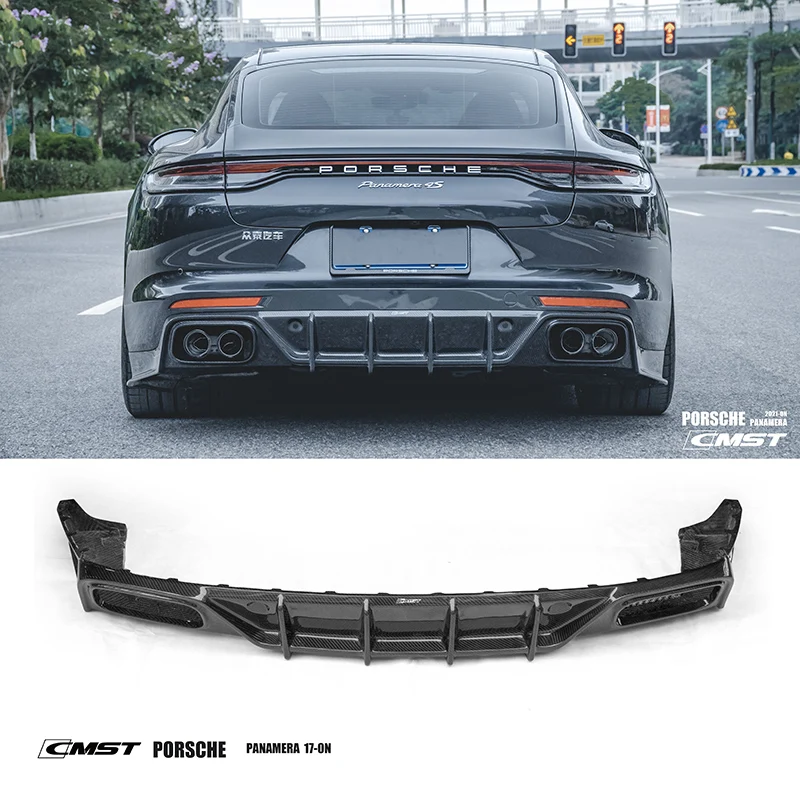 

For Porsche Panamera 971.1 971.2 Front Bumper Canards Body Kit Dry Carbon Fiber CMST Style