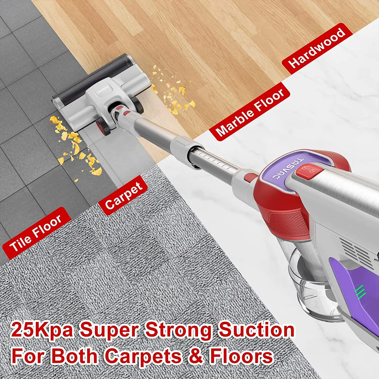 TASVAC S8 Máy Hút Bụi Không Dây Thông Minh Màn Hình Hiển Thị LED 23Kpa Hút MẠNH MẼ 50 Phút Thời Gian Làm Việc Nhiều Chế Độ Sử Dụng Cho Cứng tầng