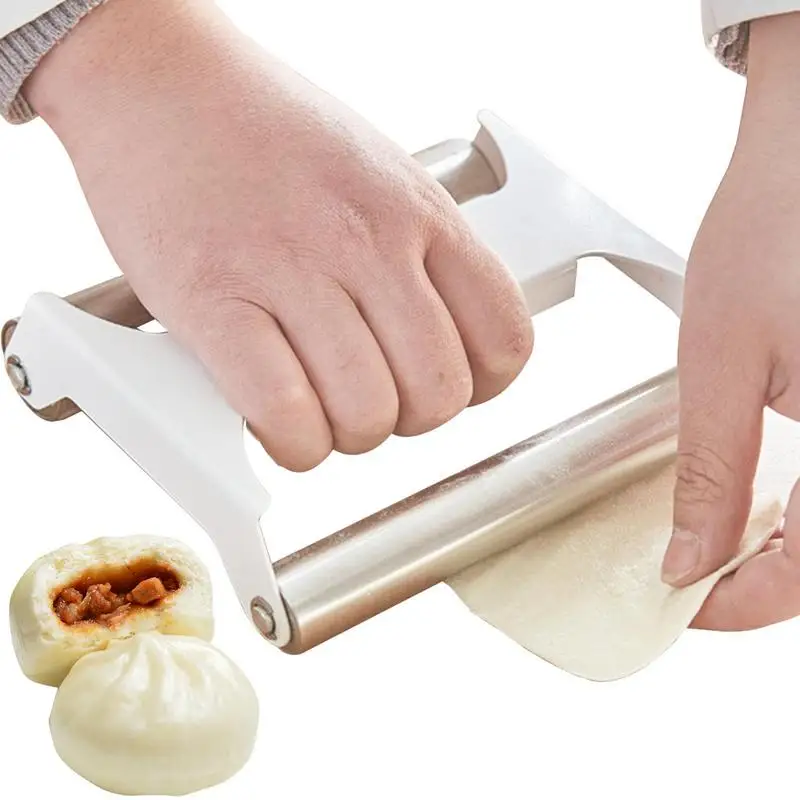 New Stainless Steel Rolling Pin Non-stick Dough Pastry Roller Kitchen Dumplings Machine Noodles Pizza Pies Baking Tools