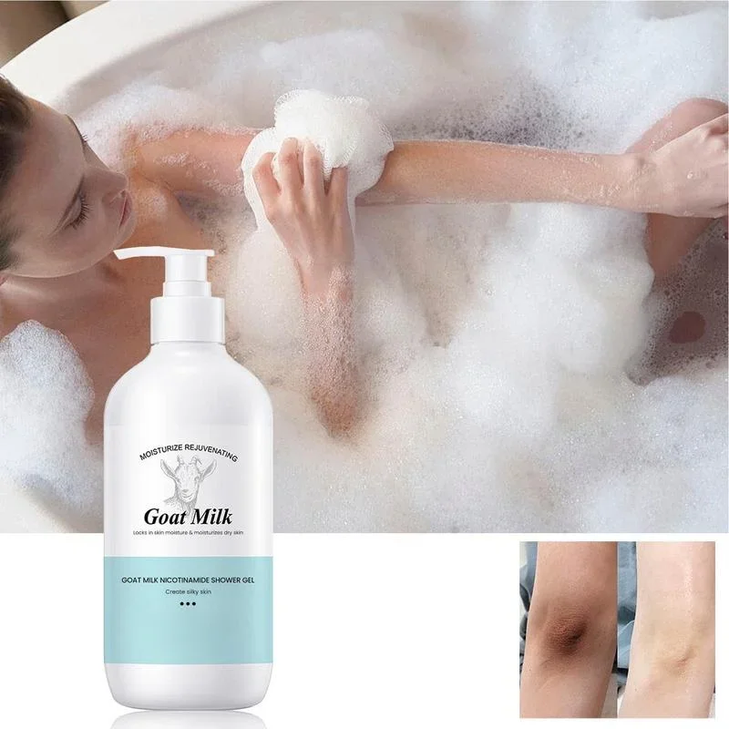 

500ml Clean Body Wash Goat Milk Niacinamide Shower Gel Body Exfoliator Skin Lightening Moisturizing Melanin Control