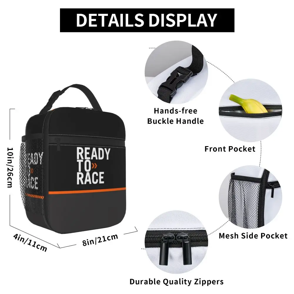 Ready To Race Thermal Insulated Lunch Bags Motorbike Ride Bike Life Drift Bitumen Container Storage Food Box