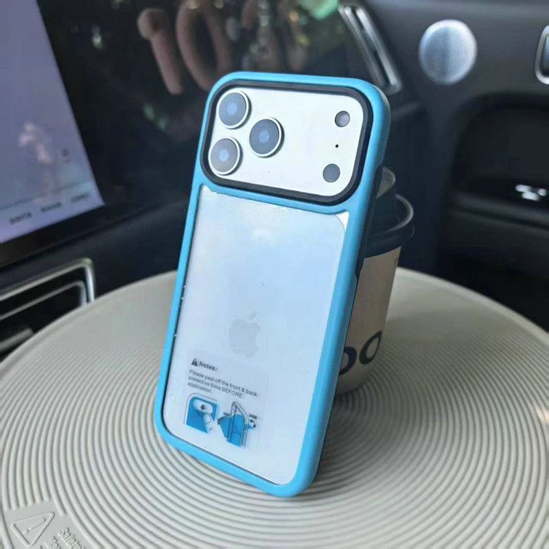 Funda híbrida de colisión de Color armadura a prueba de golpes para iPhone 17 Air 16 15 14 13 12 Pro Max 11 17Pro Funda transparente resistente