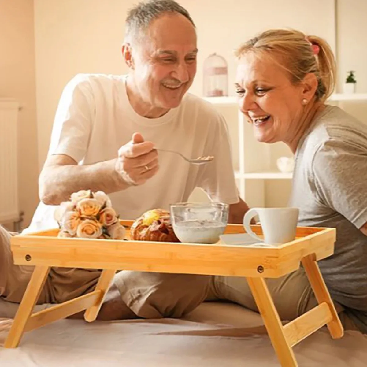 Nanzhu Bed Mini Laptop Computer Table Foldable Lazy Study Small Fresh Wooden Computer Table