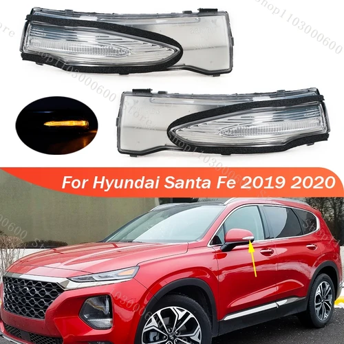 Espejo retrovisor Exterior para coche, lámpara de señal de giro para Hyundai SantaFe Santa Fe 2019 2020, 87614S1040, 87624S1040