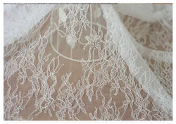 Off white wedding lace Thin and soft eyelash lace fabric 1.5x3 meters/piece sewing for women gowns NEW