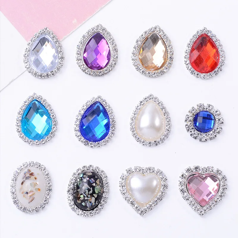 

100Pcs sets geometric full crystal claw chain accessories DIY clothing bag materials DIY handmade accessories spot wholesale
