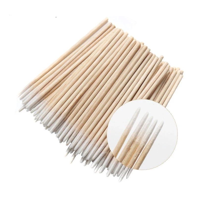 Micro Brushes Wood Cotton Swab Lint Free 400 PCS/pack Disposable Cotton Buds Swabs Ear Clean Stick Eyelash Extension Tool