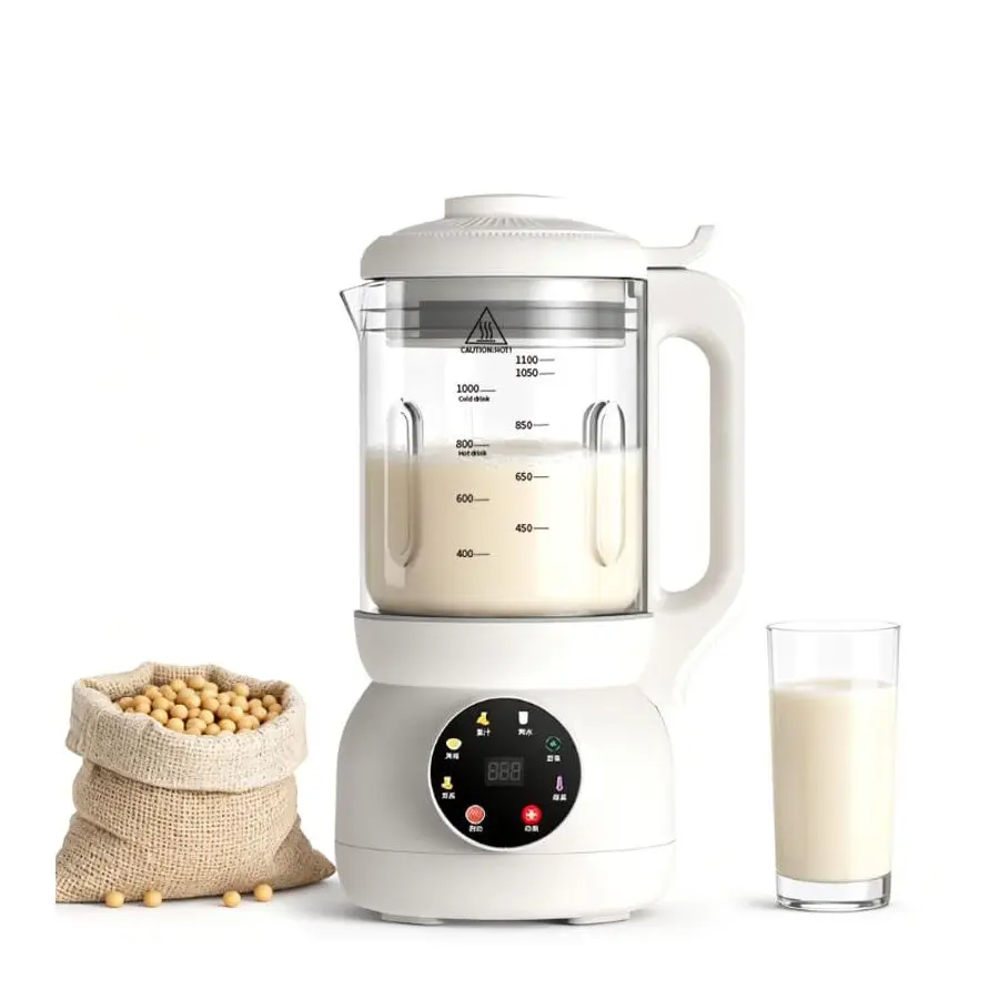 Automatic Nut Milk Maker, 40oz Soymilk Maker, 12 Blades, 12Hour Timer Auto Clean Keep Warm Boil Low Noise, Make Homemade Almond,