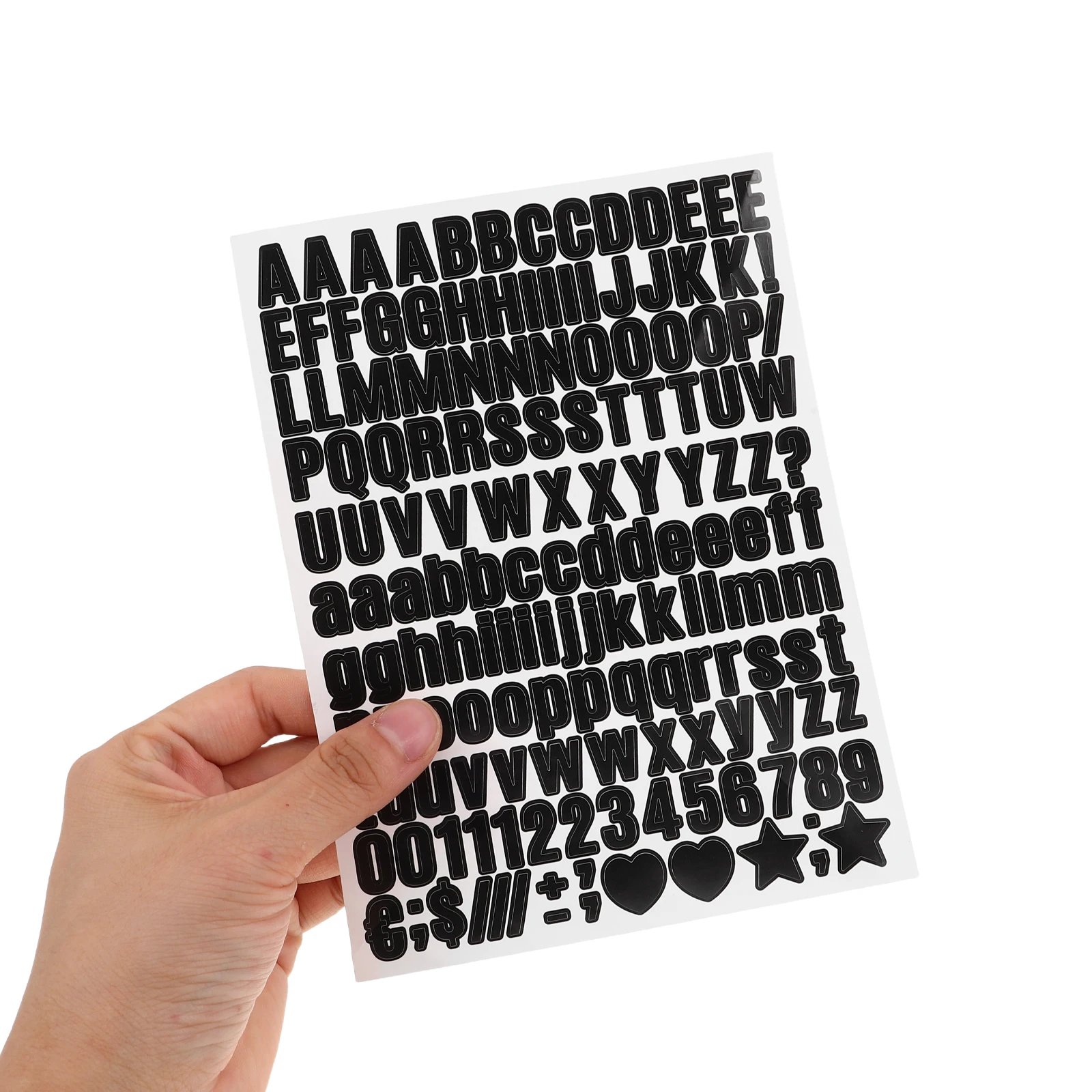 

15 Sheets Waterproof Letter Sticker Decals Alphabet Stickers Letters for Crafts Adhesive Number Mini and Black