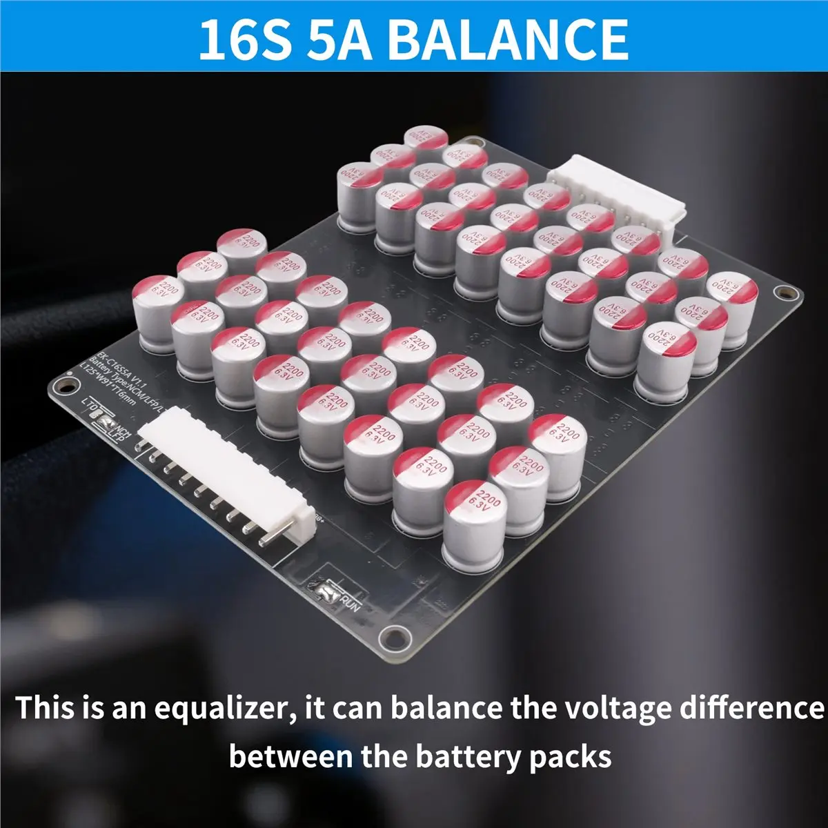 OK 16S 5A Balance Li-Ion Lifepo4 Lto Active Lithium Battery Equalizer Balancer Plate Capacitor 48V 60V 16S