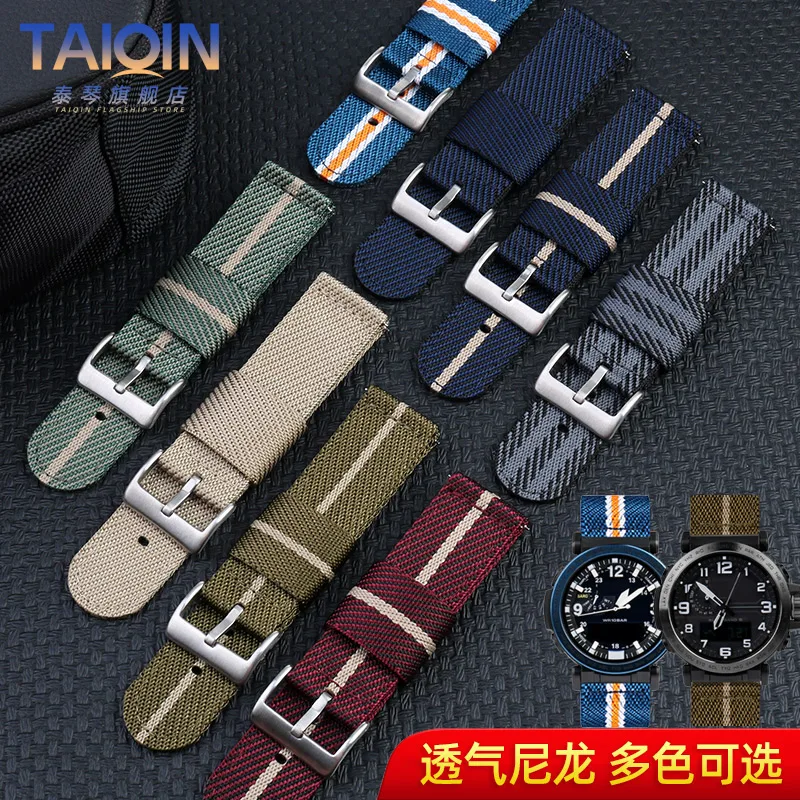 24mm Men Nylon Strap for Casio PROTREK PRW-6600 PRG-600YB PRG-650 GA2000 Quick release Sport fashion Canvas WatchBand Bracelet