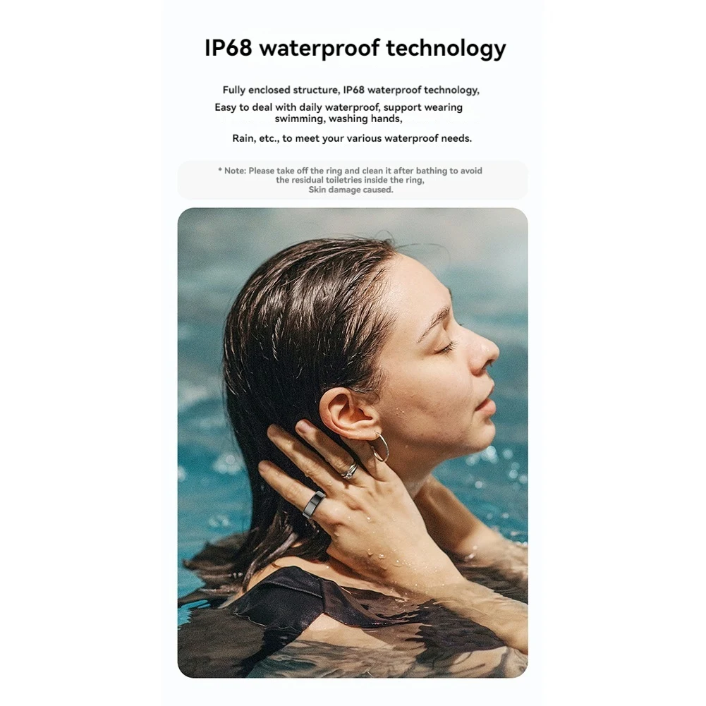 

Hot-R02 Smart Ring Health Monitoring IP68 Waterproof Multi-Sport Modes For Android For IOS