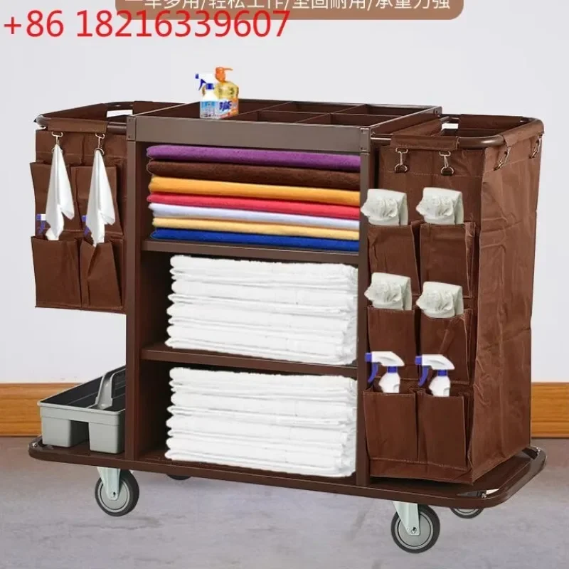 TAO Hotel room multi-function hand push linen cleaning cart cleaning bag room entrance guard