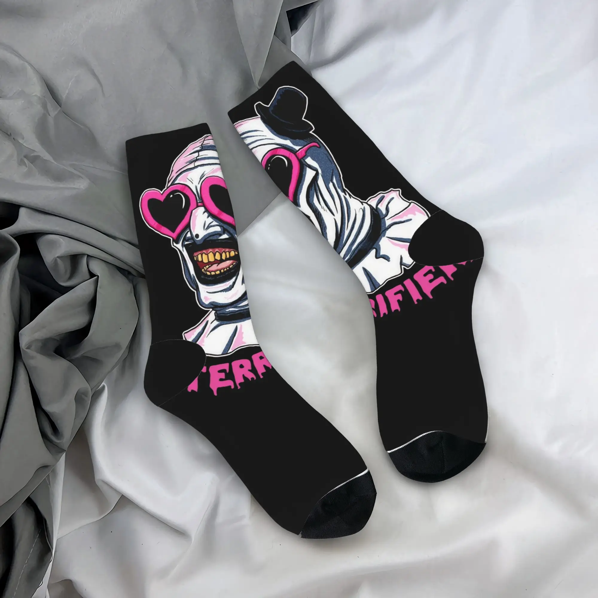 Terrifier Art The Clown Heart Glasses Socks Men's Women's Socks High Quality Spring Summer Autumn Winter Middle Tube Socks Gifts