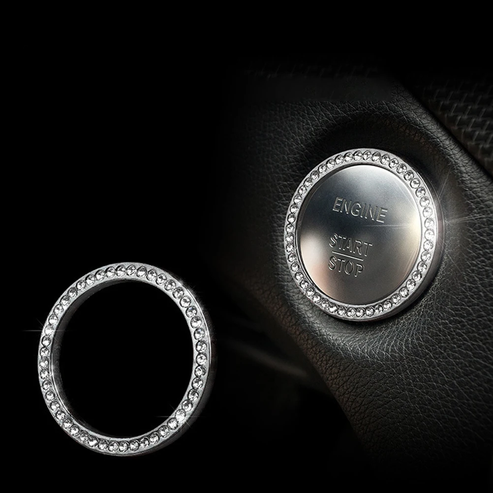 

4 Pcs Rhinestone Tire Dust Cap Car Stem Ring Decoration Sticker Key Accessories ABS Plastic Embedded Anti Rust
