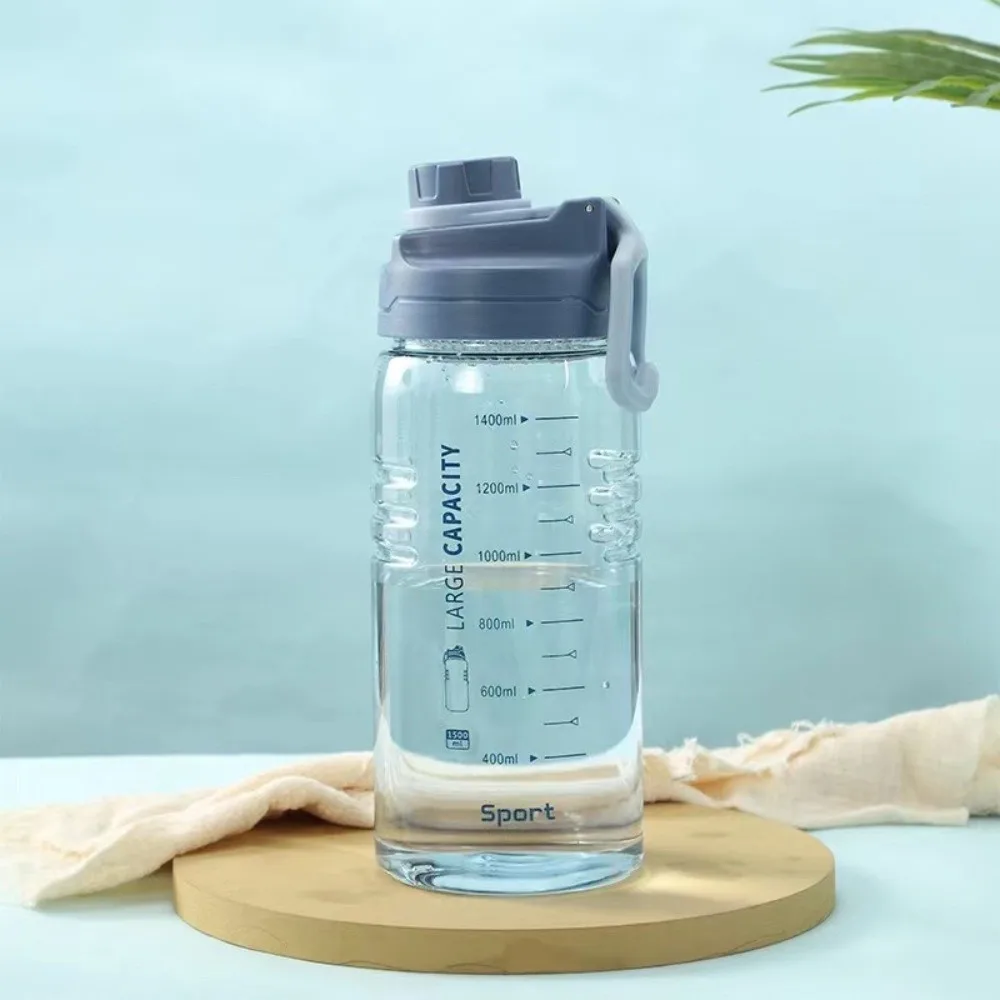 1500ml Sports Water Cup with Strainer Transparent Fitness Water Bottle Leakproof Portable Fitness Drinking Bottle Running