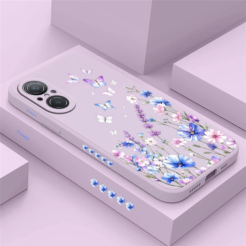 Coque de téléphone à motif papillon lavande pour Honor X9D X8D X7D X6B X5C Plus X9C X20 X70 X80I X60 Pro, coques souples résistantes aux chutes, étui