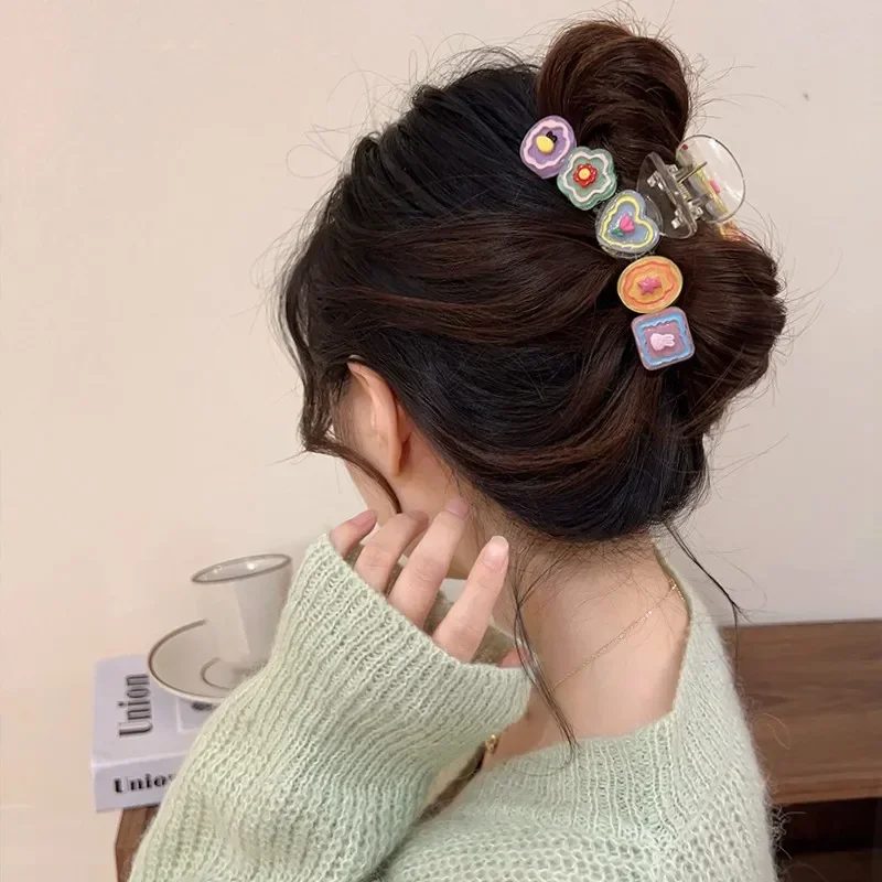 Dopamine Hair Claws Hairpins for Girls Women Colorful Korean Sweet Simple Irregular Hair Clips Headwear Fashion Design Wholesale