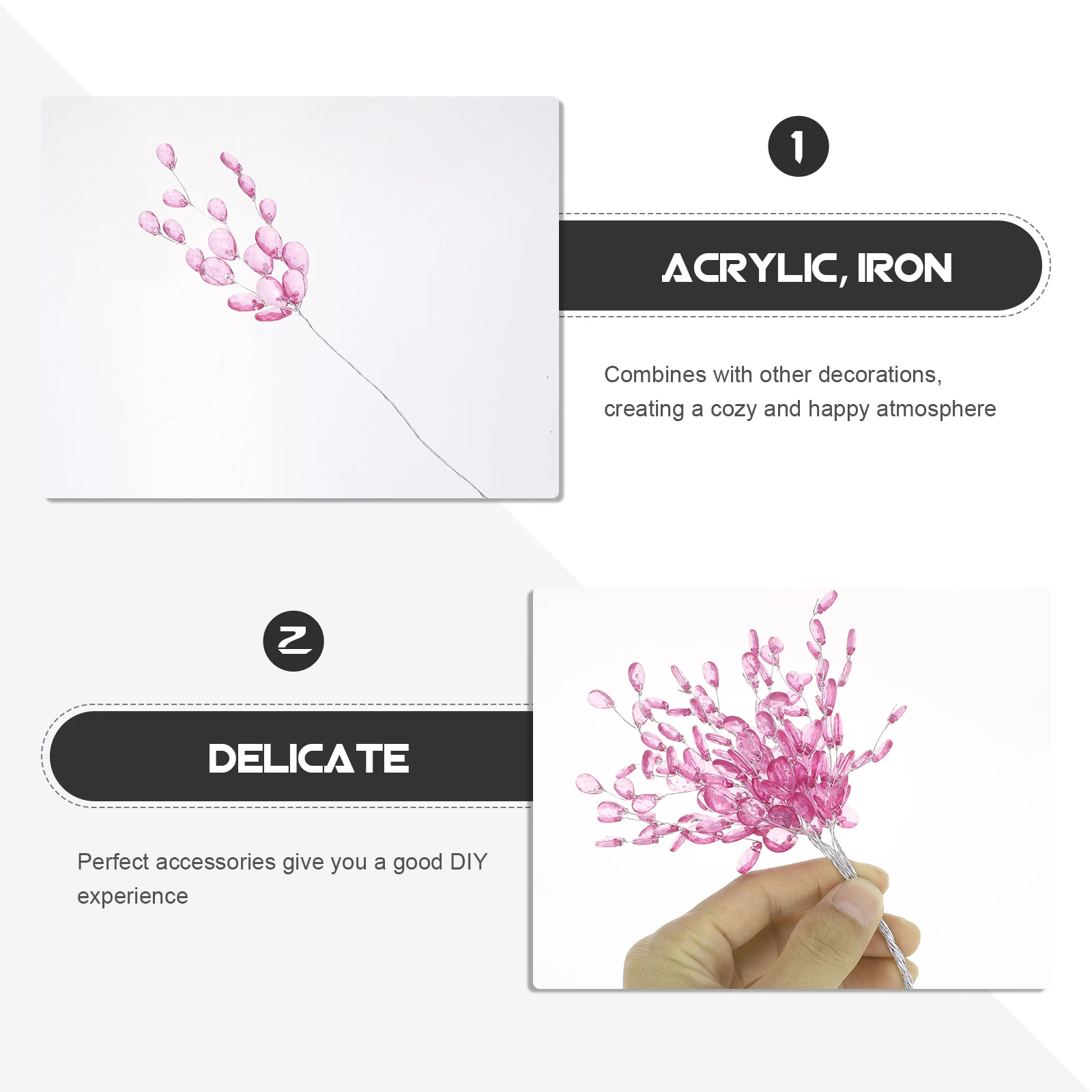 

50 Pcs Hair Garland Small Craft Wreaths Decorations Decorative Artificial Flowers Wedding Branches Headgear