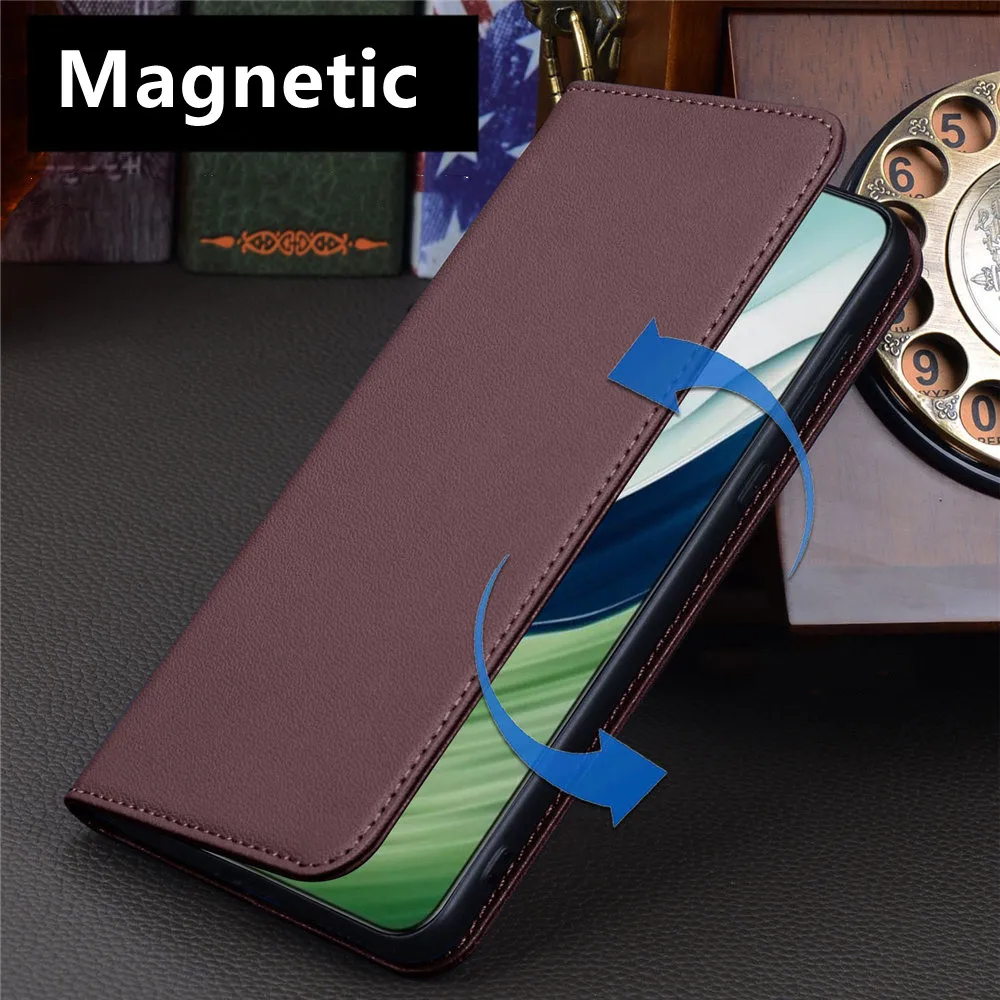 Genuine Cowhide Leather Flip Case For Samsung Galaxy S24 24 Ultra Retro Business Cover