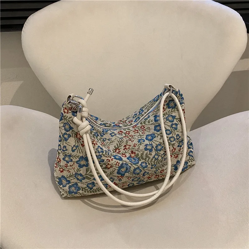 Modern Neutral Style Embroidered Tote Bag Women's Underarm Bag Versatile Handbag Fashionable Shoulder Bag Popular Trend Bag