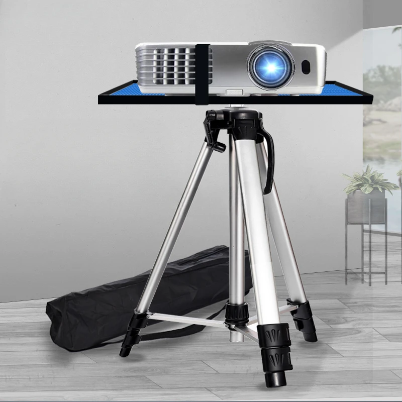 PB1500 Projector Bracket Floor Stand, Home Bedside Shelf, 1.5m Telescopic Aluminum Alloy Tripod Projector, Universal with