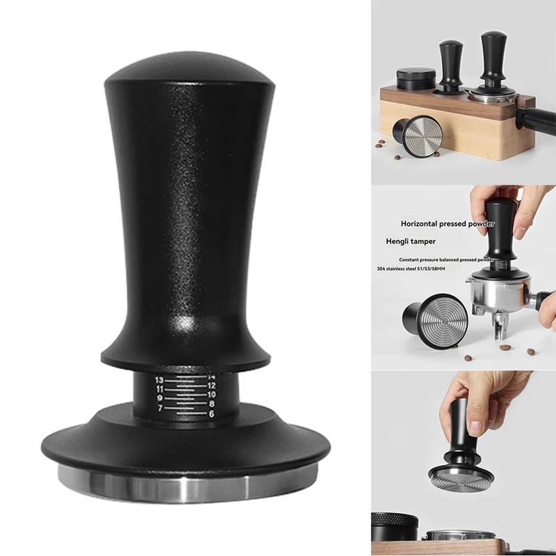 

Coffee Tamper Adjustable Constant Force Powder Tamper Espresso Thread Tamper Powder Press Hammer With Scale