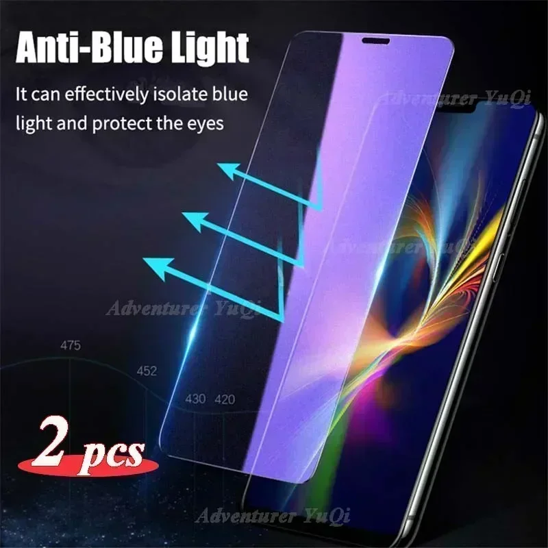 

2pcs Anti Blue Ray Light Tempered glass For iPhone 15 14 13 12 11 Pro Max 12Mini SE2020 XR XS X 7 8 6 6S Plus Screen Protector