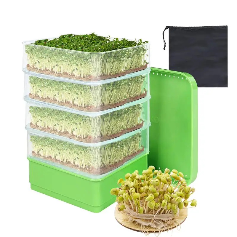 1set Sprout Dish Growing Pot Hydroponic Vegetable Beans Seeding Pot Household Plants Germination Tray Nursery