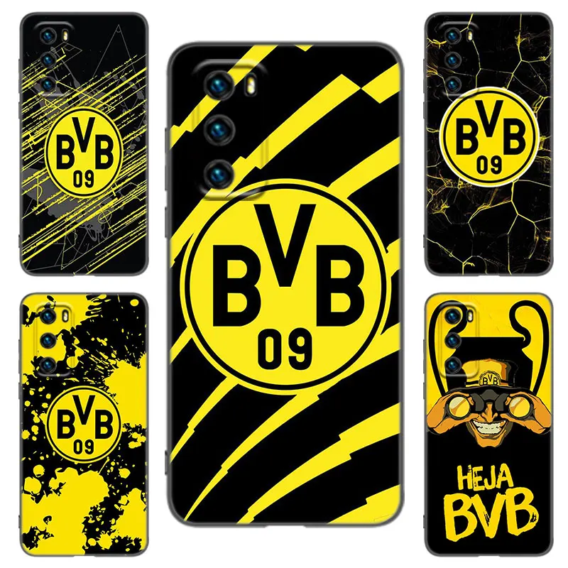 Черный чехол Borussia D-Dortmunds для телефона Huawei P20 P30 P40 Lite P60 Art Pura 70 Ultra P50 Pro P50E P Smart 2018 2019 2020