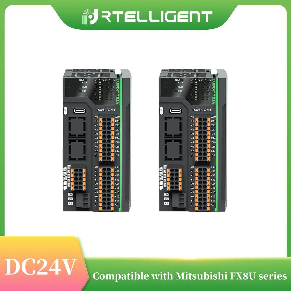 Cost-effective RX8U-32MT Mini PLC 16DI 16DO NPN High-Speed Pulse Output Compatible with FX3U Series