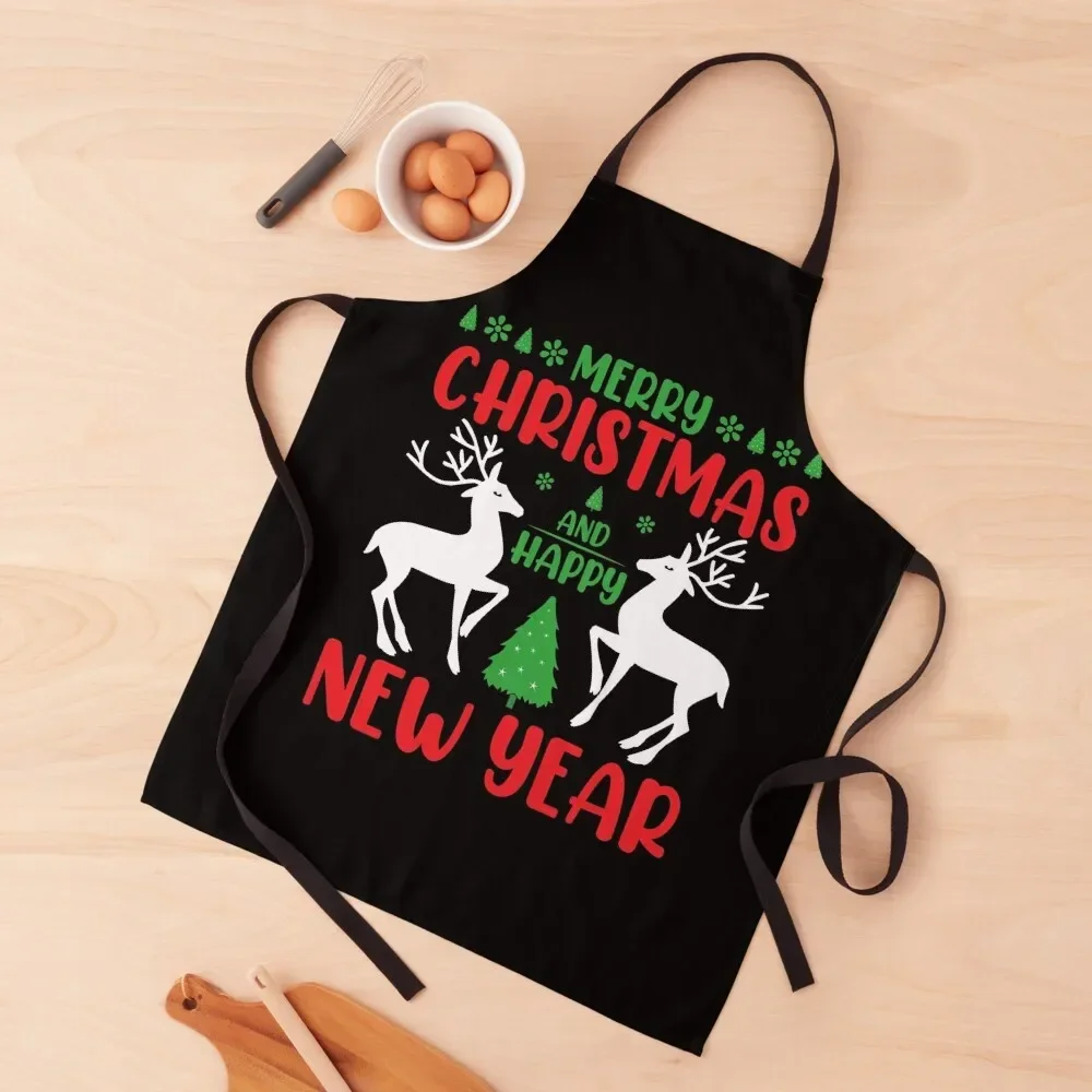 Merry Christmas And Happy New Year Apron Kitchen Supplies Idea Goods Household Items Useful For Cooking Waterproof women Apron