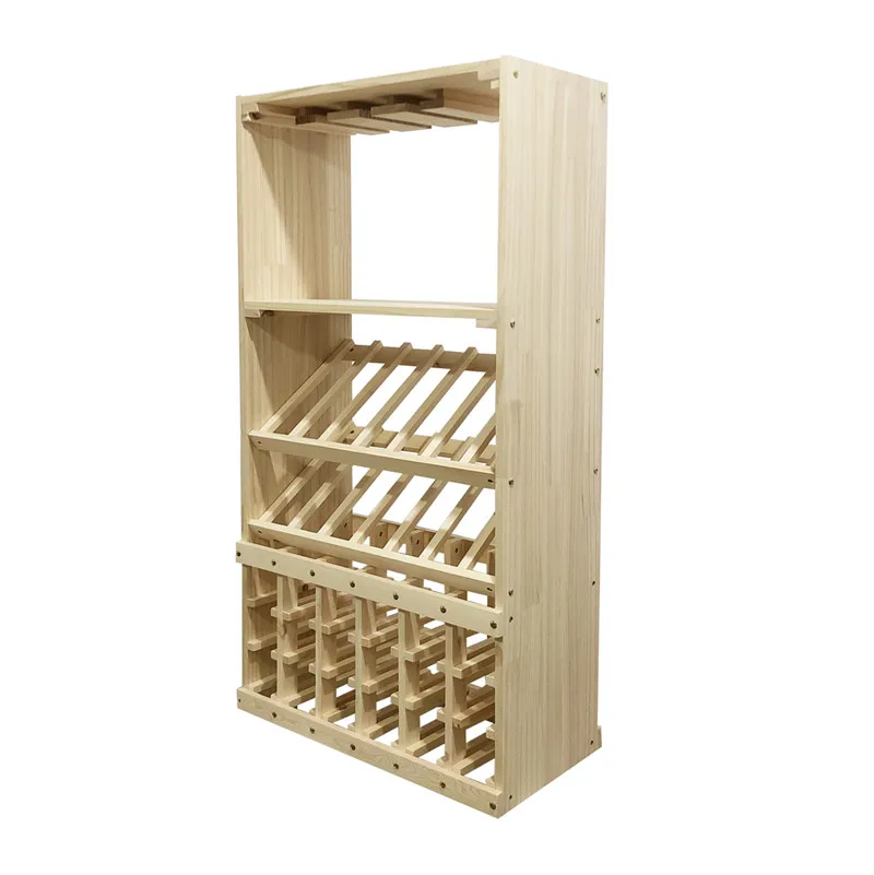 Rak Anggur Kayu Solid Rumah Tangga Nordik/Rak Display Anggur/Rak Penyimpanan Anggur/Rak Anggur Log