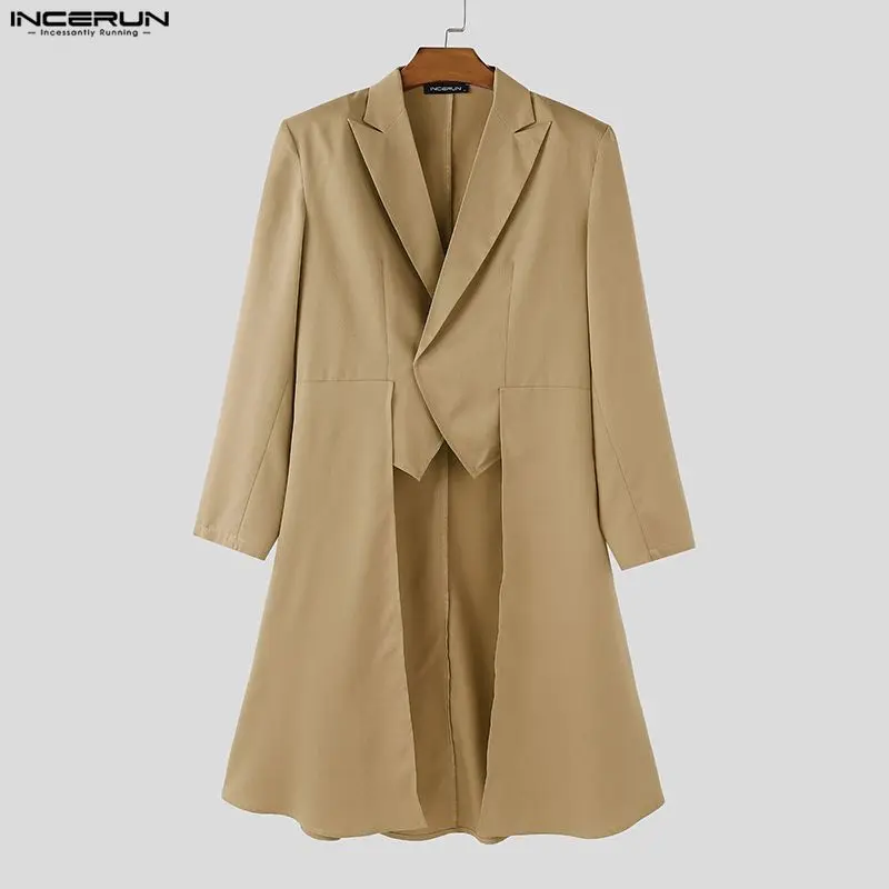 

2026 Men Irregular Blazer Solid Color Lapel Long Sleeve Men's Suit Streetwear Elegant Fashion Casual Suit For Man INCERUN S-5XL