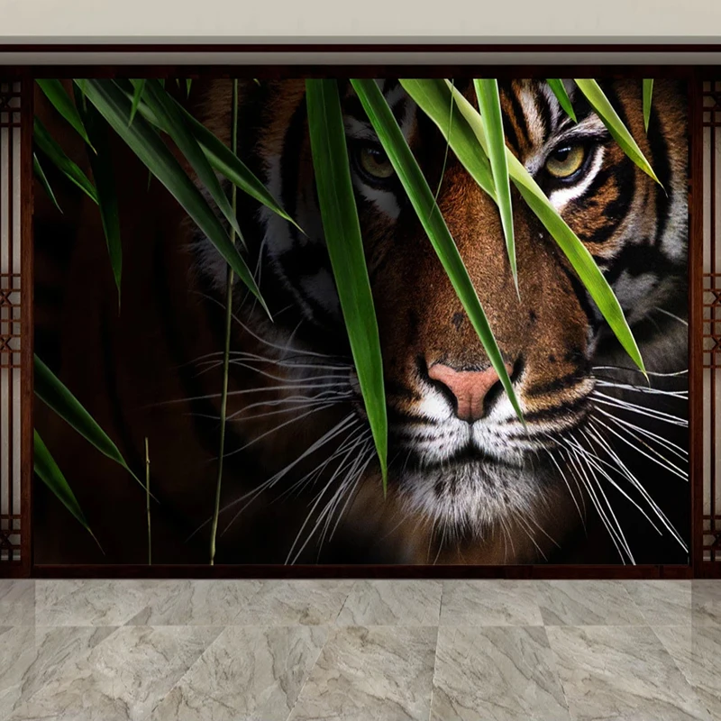 Nach 3D Foto Tapete Tiger Poster Wand Malerei Wohnzimmer Eingang Schlafzimmer Hintergrund Wand Kunst Tier Wandbild Wand Abdeckt