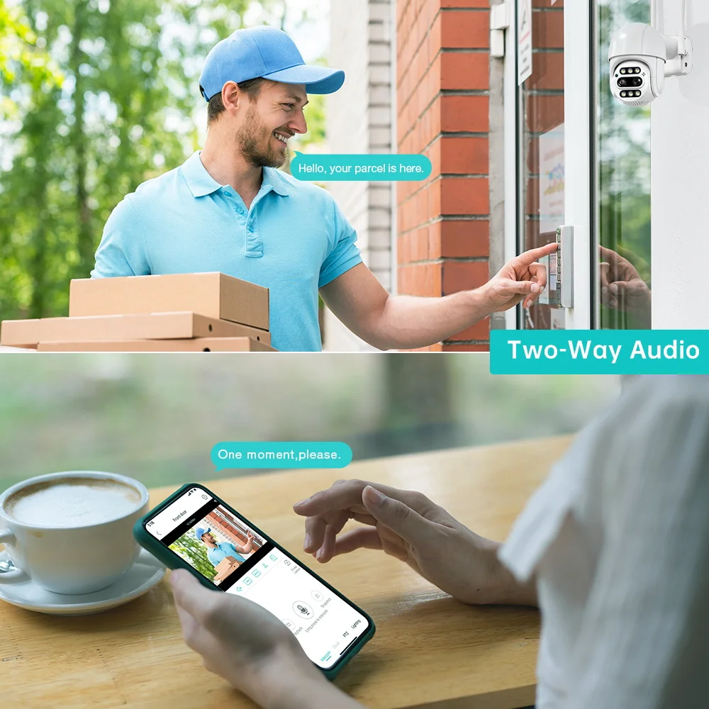 BESDER 4K 8MP PTZ WiFi Dual Lens Camera 8X Digital Zoom AI Human Detect 4MP P2P Wireless Outdoor CCTV Security IP Camera iCSee