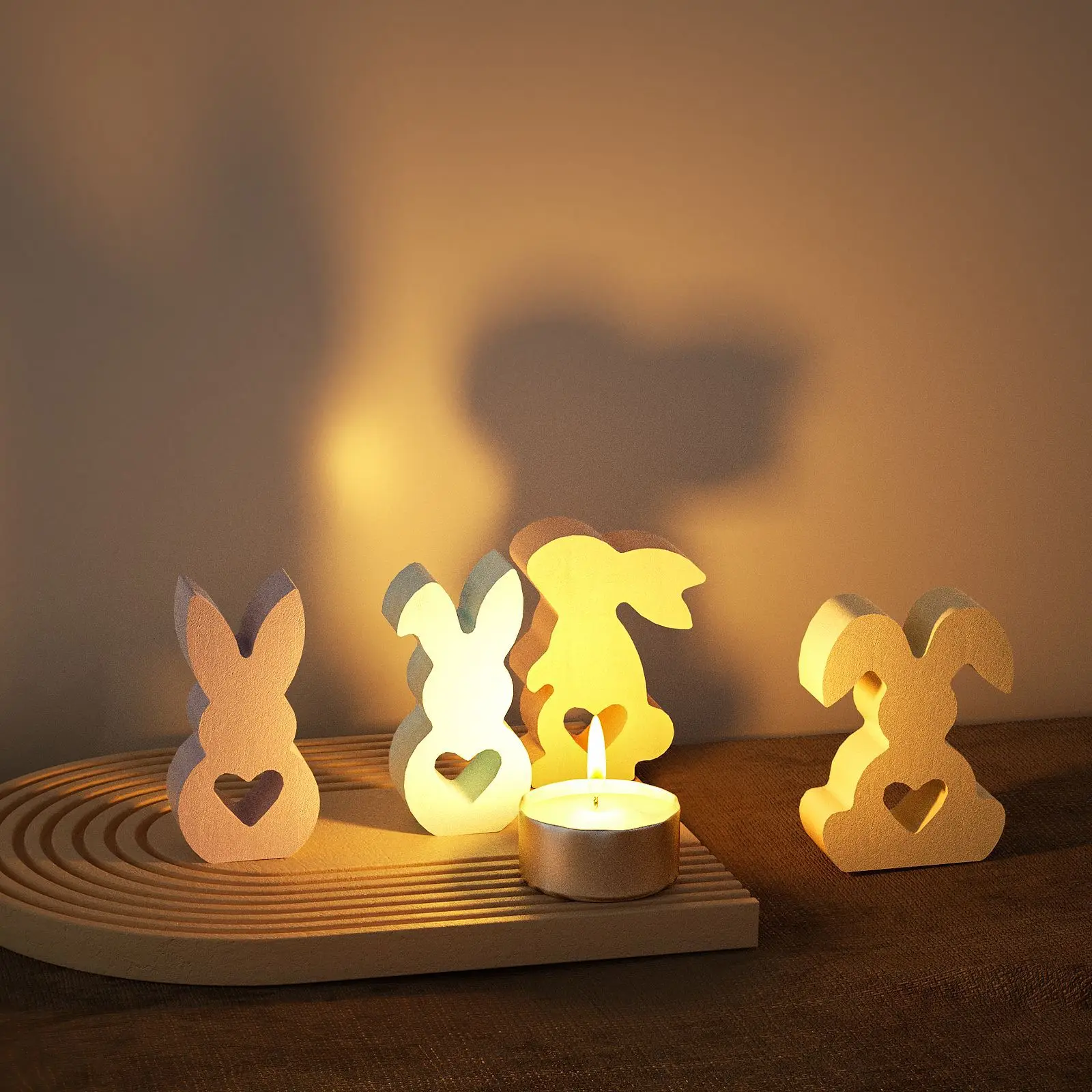 Easter Love Little Rabbit Candle Ornament Silicone Mold DIY Bunny Gypsum Aromatherapy Cute Home Decorative Resin Mold Handicraft